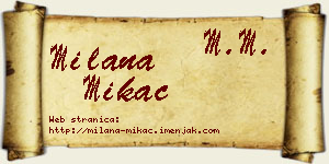 Milana Mikać vizit kartica